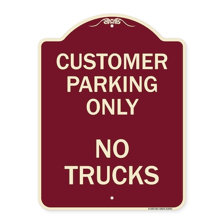 Reserved Parking Customer Parking Only No Trucks Heavy-Gauge Aluminum Architectural Sign